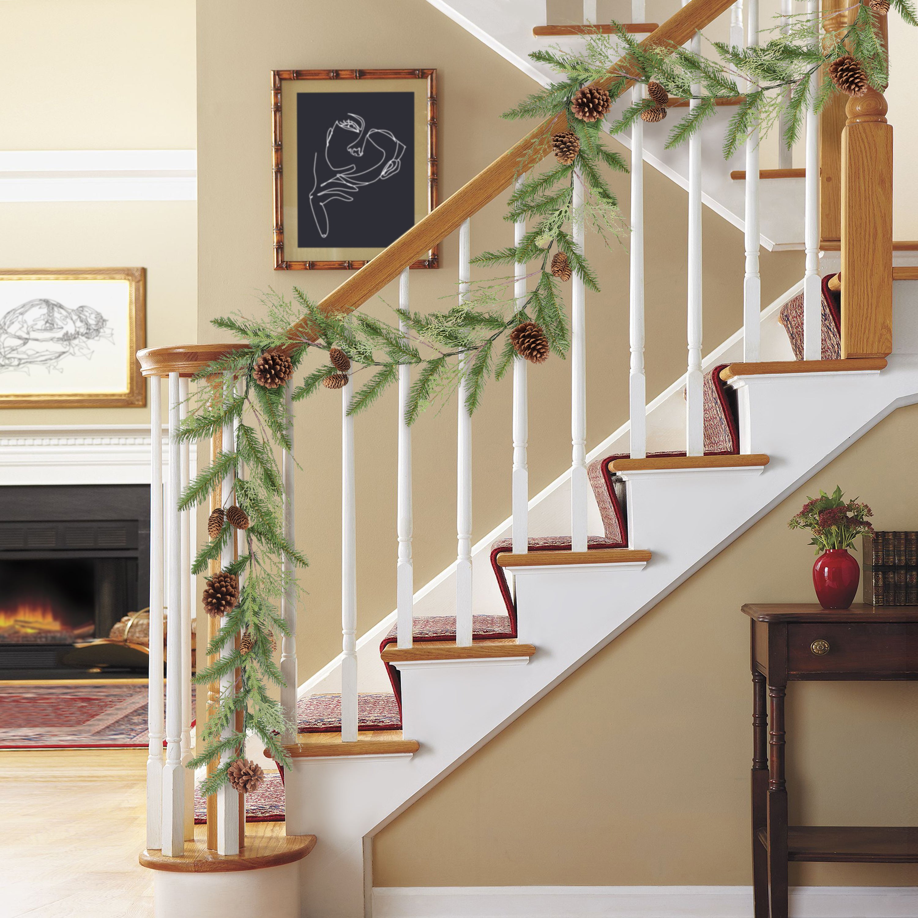 Puleo International 9ft Cypress Garland